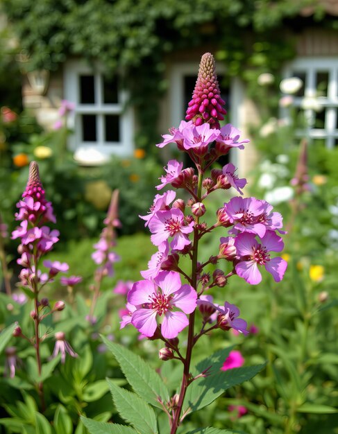 Photo a field of purple flowers with a white window in the background