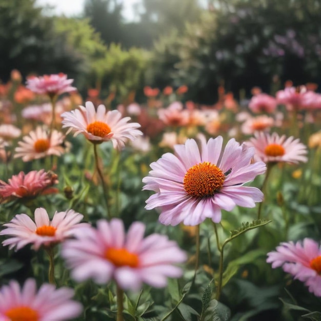 a field of purple flowers with the word daisy on the bottom