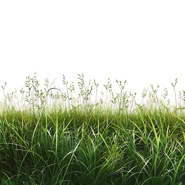 a field of tall grass with a white background with a few green plants