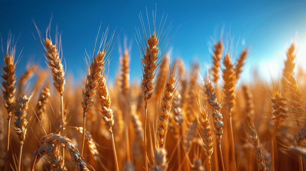 A Field of Wheat Under a Cloudy Blue Sky