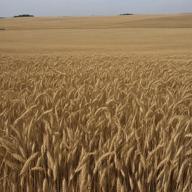 a field of wheat that has a sign that says wheat on it