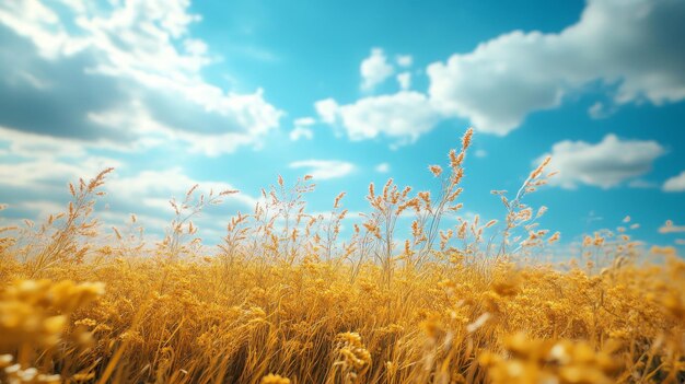 Photo a field of wheat with the sky in the background