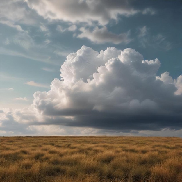 a field with a sky that has clouds in it