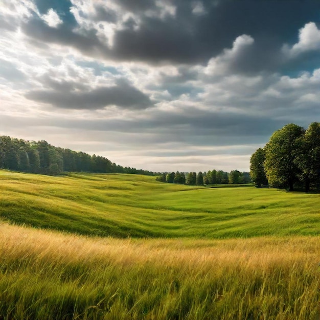 a field with a sky that has clouds in it