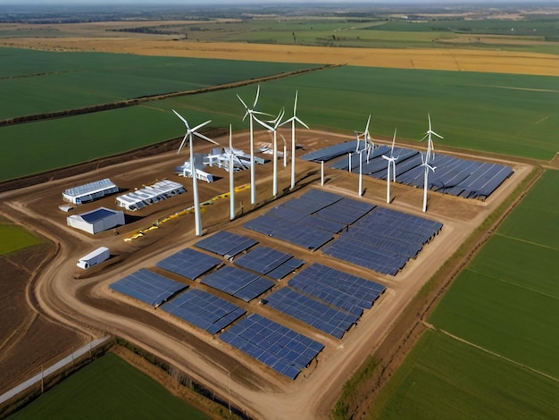 a field with wind turbines and a field with the words wind turbines on it