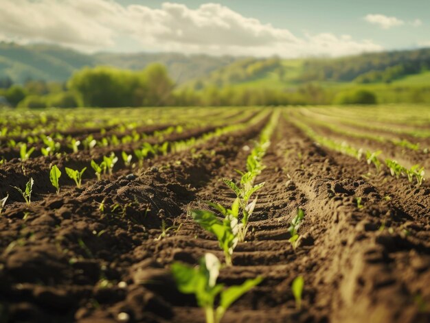 Field with young plants