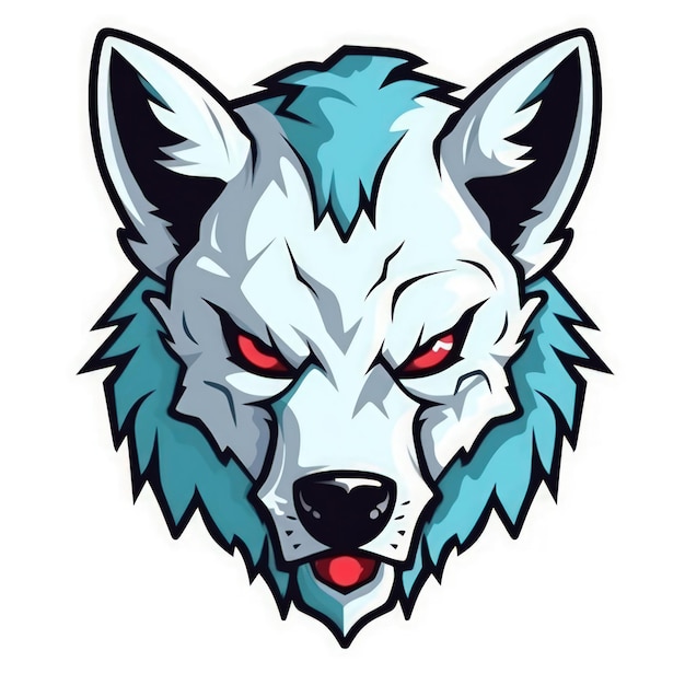 Fierce Hyena Mascot Logo on White Background Generative AI