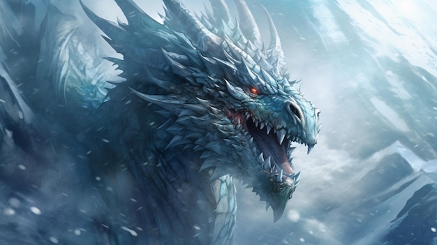 Fierce ice dragon