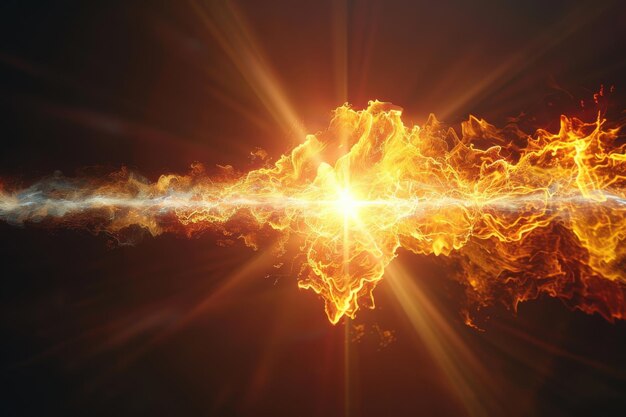 Photo fiery abstract with light rays