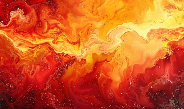 A fiery blend of red orange and yellow hues in an abstract swirling pattern Generate AI