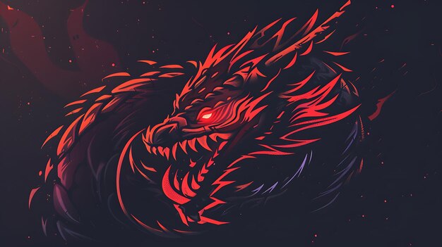 Photo fiery dragon illustration