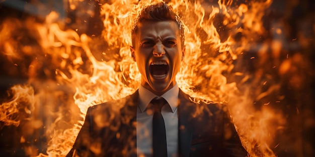 Fiery emotions erupt through spoken words expressing anger envy and bitterness Concept Emotional Outbursts Anger Expressions Envy Communication Bitterness Verbalized