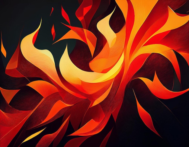 Photo fiery flames intense red and orange abstract fire texture on black background with copy space