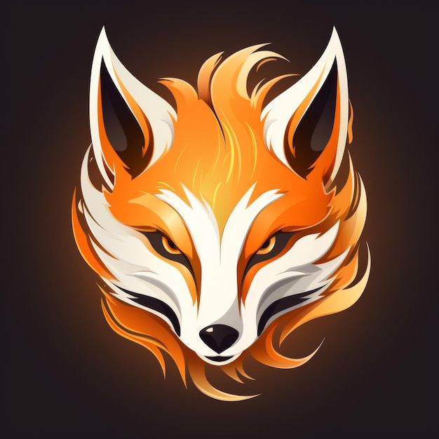 Fiery Fox Illustration Majestic Animal Portrait with Vibrant Colors