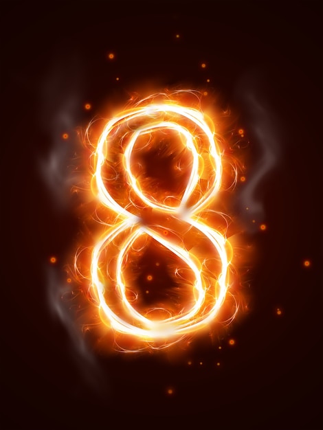 Fiery number 8 - one of the collection