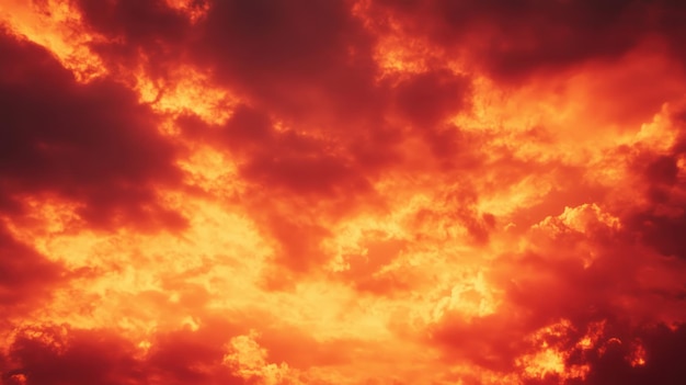 Photo a fiery orange cloud with a dark blue sky