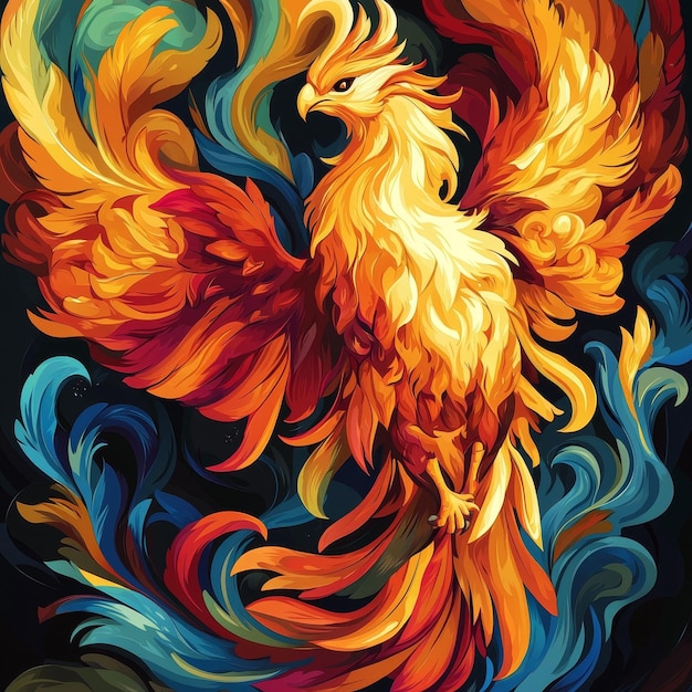 Fiery Phoenix Rising from the Ashes