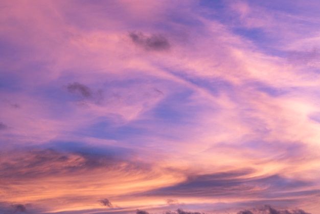 Fiery purple sunset sky