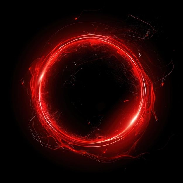 Fiery red glowing energy ring