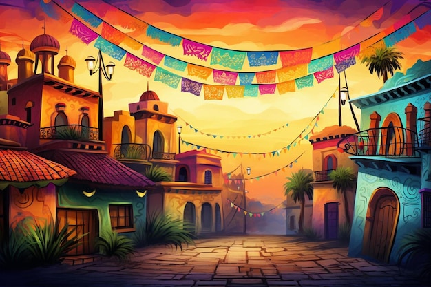 Fiesta Background Artistic Impressions Drawing Image