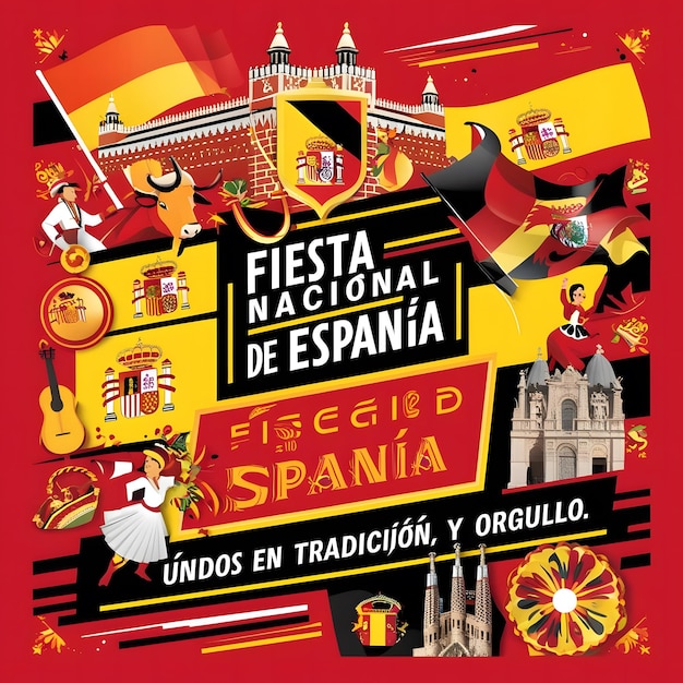 Photo fiesta nacional de espaa celebrating spanish heritage with tradition pride and iconic symbols