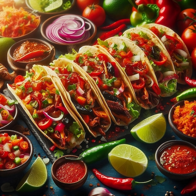 Fiesta on a Plate Vibrant Mexican Taco Stand