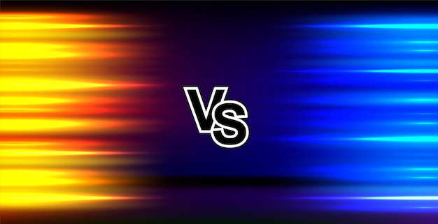 Fight night Versus battle Red blue versus gaming background design VS for sports and fight competition