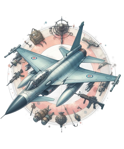 Fighter airplane illustration