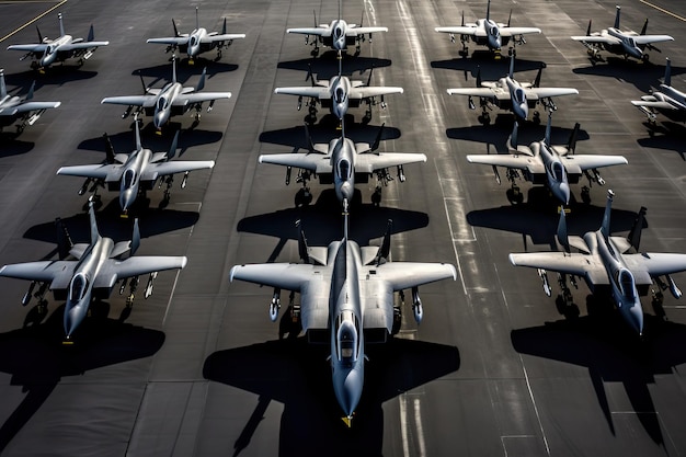 a fighter jet sitting on top of an airport tarmac