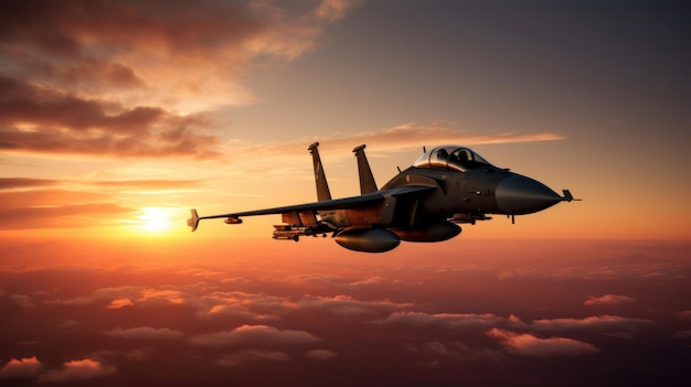 Fighter Jet Soaring Through the Sky