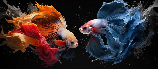 fighting of betta fish conflict concept background