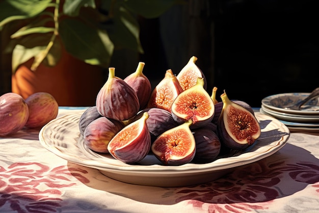 Photo figs with a hint of natural sunlight on them natural sweetness yummy fig fruit image photography