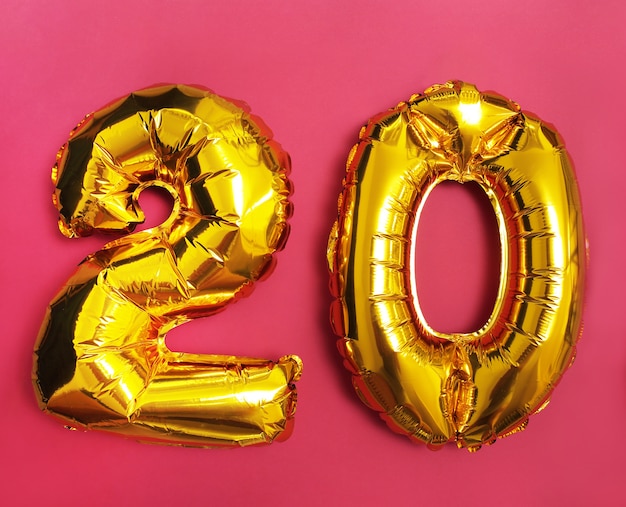 Figure 20 of balloons on a pink background