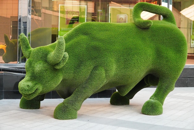 The figure of a bull made of artificial turf artificial grass environmental decorations for the home and garden