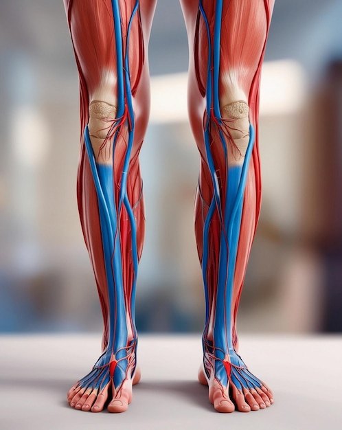 Photo a figure with the muscles of the leg