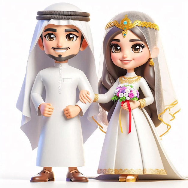 Photo a figurine of a bride and groom are standing next to each other