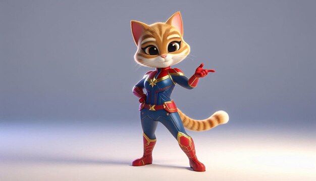 Photo a figurine of a cat wearing a superman costume