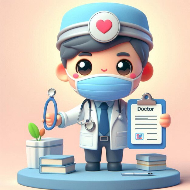 a figurine of a doctor holding a sign that says quot leave quot