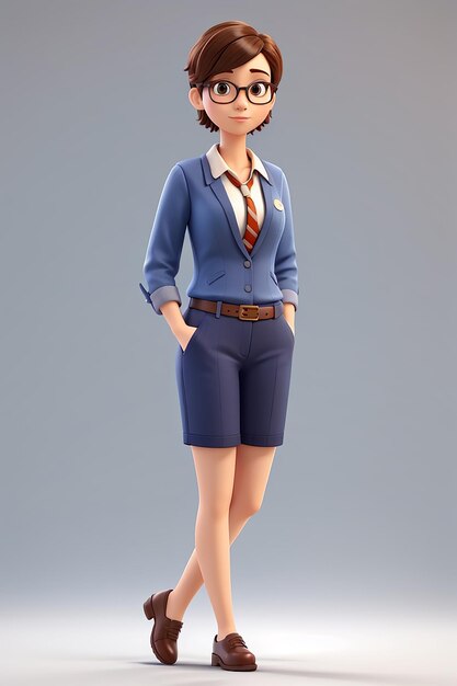 Photo a figurine of a female character wearing a suit and tie