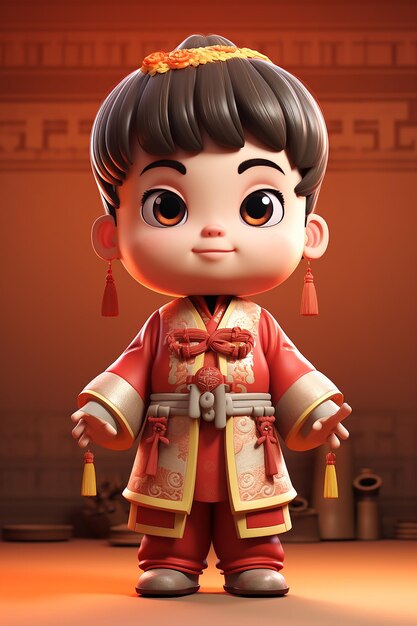 Photo a figurine of a girl in a kimono