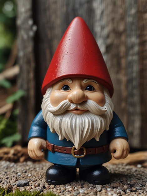 Photo a figurine of a gnome with a red hat