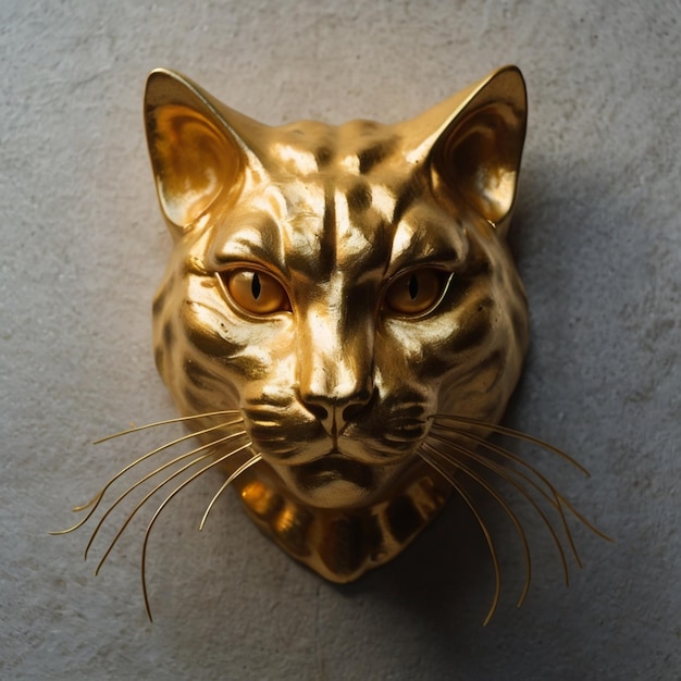 figurine golden cat brings good luck 3d render