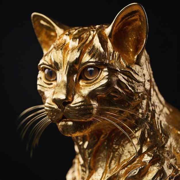 figurine golden cat brings good luck 3d render