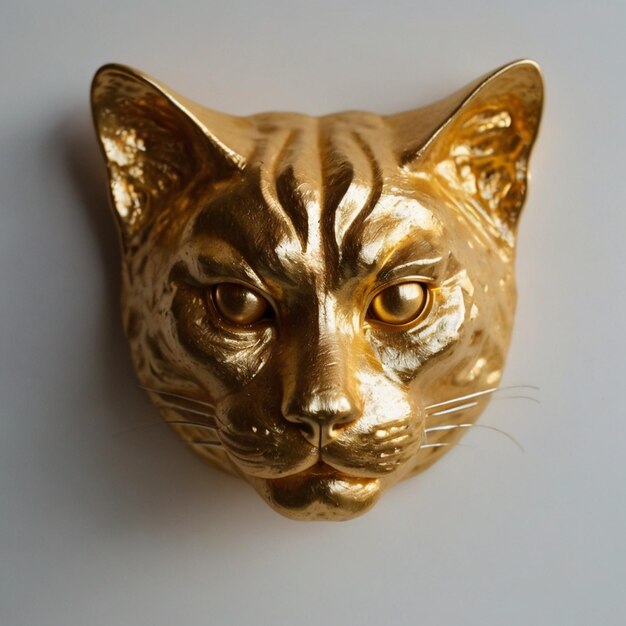 figurine golden cat brings good luck 3d render