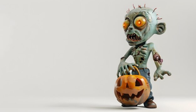 a figurine of a monster with a pumpkin face on it