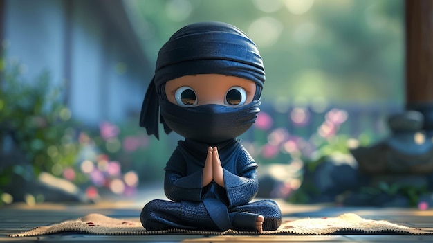 a figurine of a ninja with a mask and face mask