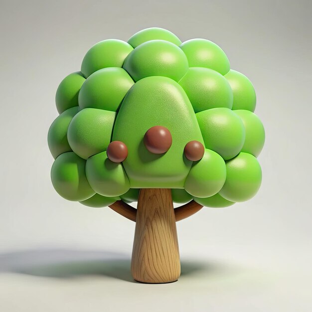 a figurine of a tree with green and brown beads on it