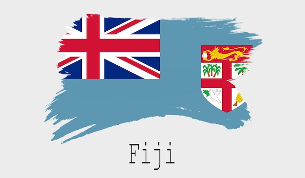 Fiji flag on white background