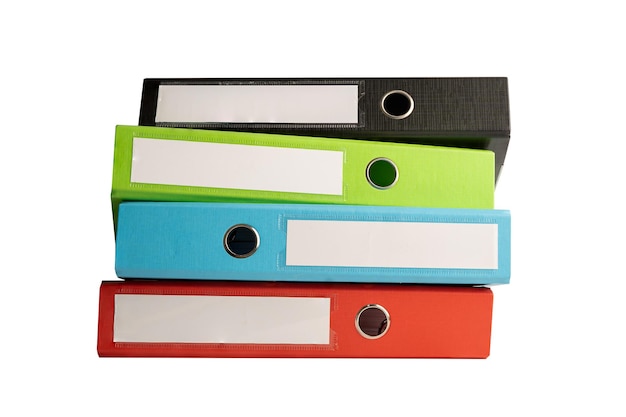 File Folder Binder stack of multi color on table in business office