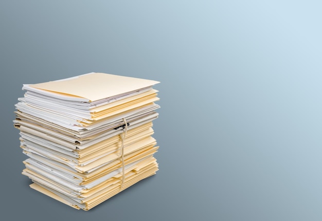 File folders with documents, close-up view